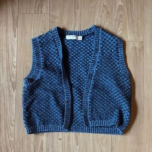 bec + bridge Textured Blue Sleeveless Cardigan
